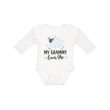 

Inktastic Grammy Loves Me Grandson Lamb Gift Baby Boy or Baby Girl Long Sleeve Bodysuit