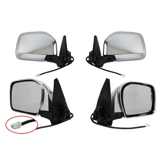 New Pair Door Mirrors Fits Toyota Tacoma 2001-2004 Power Non-Heat 3 Heads 3 Pins