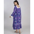 thumbnail image 4 of Moomaya Women's Rayon Nightdress | Square Neck A-Line Sleepwear | Printed Mid-Calf Nightgown With Lace & Frills, 4 of 8