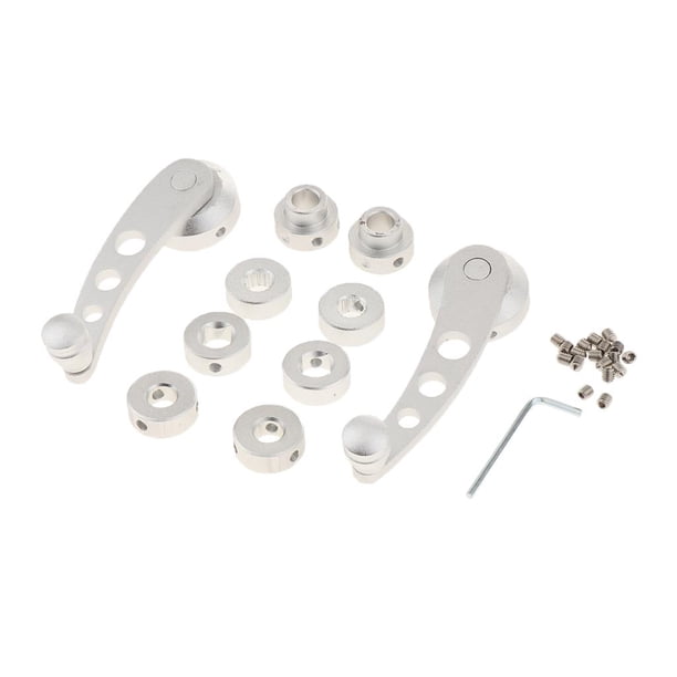 Manija Cigüeñal De De 2 Piezas Para Ventanilla De Coche Perillas De Aluminio Ajuste Universal De Metal - Repuesto Perfecto Para Plata Macarena kit de manivela para ventana