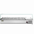 thumbnail image 3 of VEVOR 60-Inch Refrigerated Condiment Prep Station, 16.8Qt Capacity with 4 1/3 & 4 1/6 Pans, 146W Salad Bar featuring 304 Stainless Steel Body, Tempered Glass Shield, Digital Temperature Display, 3 of 12