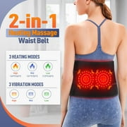 SUWU Cordless Heating Pad for Back, FSA or HSA Eligible Portable Lower Back Massager, Heated Back Brace Vibration Wrap, Heated Back Belt, Wearable Heating Pads Lumbar Support Heat Pad