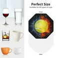 thumbnail image 6 of Vsdgher Tennis Ball In Fire And Water Leather Coasters for Drinks, Durable Drink Coasters 4 Set for Tabletop Protection, Luxurious Home Décor and Housewarming Gift-Octagon, 6 of 6