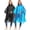 Black & Blue, variant on Reusable Rain Ponchos with Drawstring Hood for Adults, Waterproof Thicken Rain Coat, 2 Packs