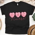 thumbnail image 1 of ONC Nurse Graphic T-Shirt with Pink Heart Letters Design, Black, Size 2XL, 1 of 6