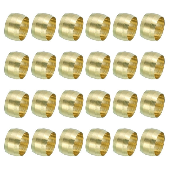 Uxcell 8mm ID Compression Sleeve Ferrules, 24Pcs Brass Sleeve Ferrules Compression Fitting Assortment Kit