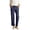 Navy*, variant on RUTAYY Women's Pants Casual Straight Leg Elastic Waist Bottoms Fashion Solid Color Slim Fit Comfortable Stretch with Pockets Classic Stylish Trousers