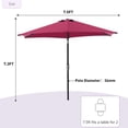thumbnail image 2 of Gianna 7.5ft Patio Umbrella with Tilt and Crank Button & 6 Sturdy Ribs Waterproof, Patio Table Umbrella Perfect for Poolside, Terrace, Beach and Outdoor Restaurant, Wine Red, 2 of 7