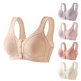 thumbnail image 3 of Hjlmsx Daisy Bras for Older Women Front Closure Wireless Push Up Bras Everyday Wirefree Comfortable Sleep Bras Z-Pink XXL, 3 of 3