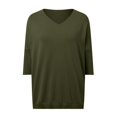 thumbnail image 4 of Women's Spring Casual 3/4 Sleeve V Neck Loose Knit Sweater Top - Solid Color Pullover - M-XXL, 4 of 5