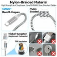 thumbnail image 4 of FZC-2Pack 6FT/1.8M iWatch Charger, 4 in 2 USB A/C to iOS Port/Type C/Micro USB/iWatch Charger Nylon-Braided Multi Fast Charging Cable Compatible for iWatch Ultra/SE/1-10/iPhone/iPad/AirPods/Galaxy, 4 of 4