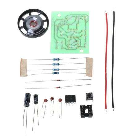 

GOLDFUR NE555 Oscillator Buzzer Electronic DIY Tone Generator LED Kit 8R 0.25W Speaker
