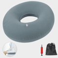 thumbnail image 1 of Cojín de asiento inflable, cojín redondo ortopédico, asiento suave con bomba para hemorroides inflamatorias, dolor de coxis, quiste (gris), 1 of 5