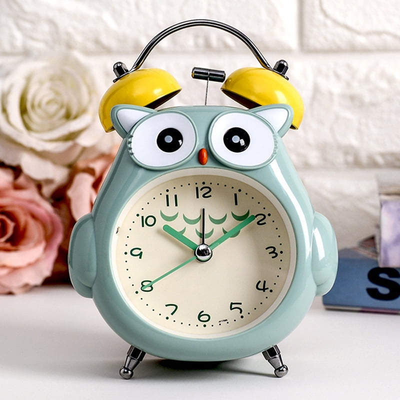 Kids Alarm Clock Owl Loud Bell Analog Alarm Clock Silent NonTicking