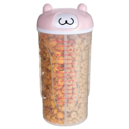 

Large Capacity Multi-Compartment Container for Grains Rice Pasta Cereals and Nuts Pink