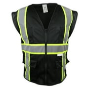 truecrest Two Tones Protective Safety Vest, Black, 3XL