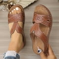 thumbnail image 2 of Yyuenw Women Open Toe Crisscross Wedge Slide Sandals PU Slip On Holiday Casual Summer Walking Shoes, 2 of 9