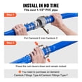 thumbnail image 4 of Tuyau de Rinçage, 2 Po x 50 Pi, Tuyau d'Éjection Plat en PVC Robuste avec Raccords en Aluminium Camlock, Pinces, Compatible avec Pompes, Filtres à Sable, pour Piscines Drain d'Eau, Bleu, 4 of 6