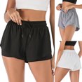 thumbnail image 1 of Women Summer Running Shorts Elastic Waist with Waist Rope Quick, 1 of 8