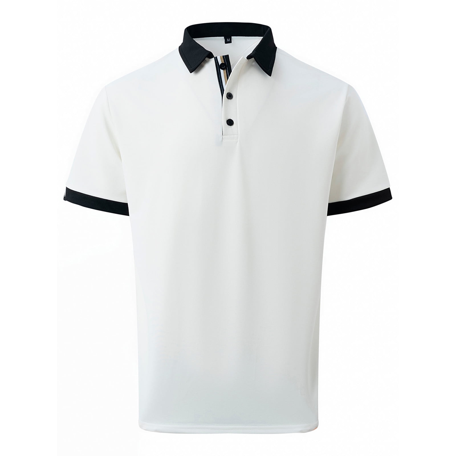 B91xZ Men's V Neck Polo Shirts Short Sleeve Print