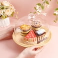 thumbnail image 3 of 1 Pcs Cheese Cloche Dome 25x17.5cm/9.84x6.89 Inch Cake Display Server Tray Glass Dessert Cake Plate Clear Bell Cake Stand, 3 of 7