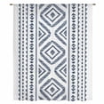 thumbnail image 2 of Navy Blue Boho Sheer Curtains 45 Inches Long, Vintage Southwestern Geometric Stripes Light Filering Curtains, Breathable Simi Curtain Privacy Drapes for Kitchen Bathroom Small Window Treatment, 2 of 9