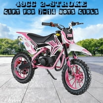 Seipouy [US Fast Arrival] 49cc Kids Dirt Bike 2-Stroke - Mini Motorcycle with Front Rear Disc Brakes, Gas Dirt Bikes with Speeds up to 20 MPH, Off-Road Tires, Shock Absorption, Dirtbikes for Kids
