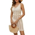 thumbnail image 2 of Women's Crochet Swimsuit Cover Up Straped Sleeveless See-Through Sexy Beach Cover Up Wrap Waisted Bathing Suit Cover Up Shermie, 2 of 6