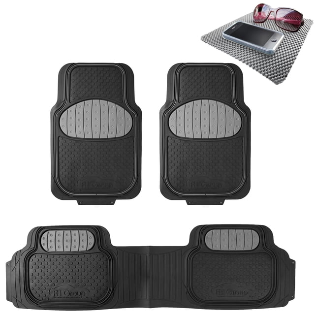 FH Group Solid Black Heavy Duty Floor Mats from FH Group for Auto Car w/ Free Dash Mat