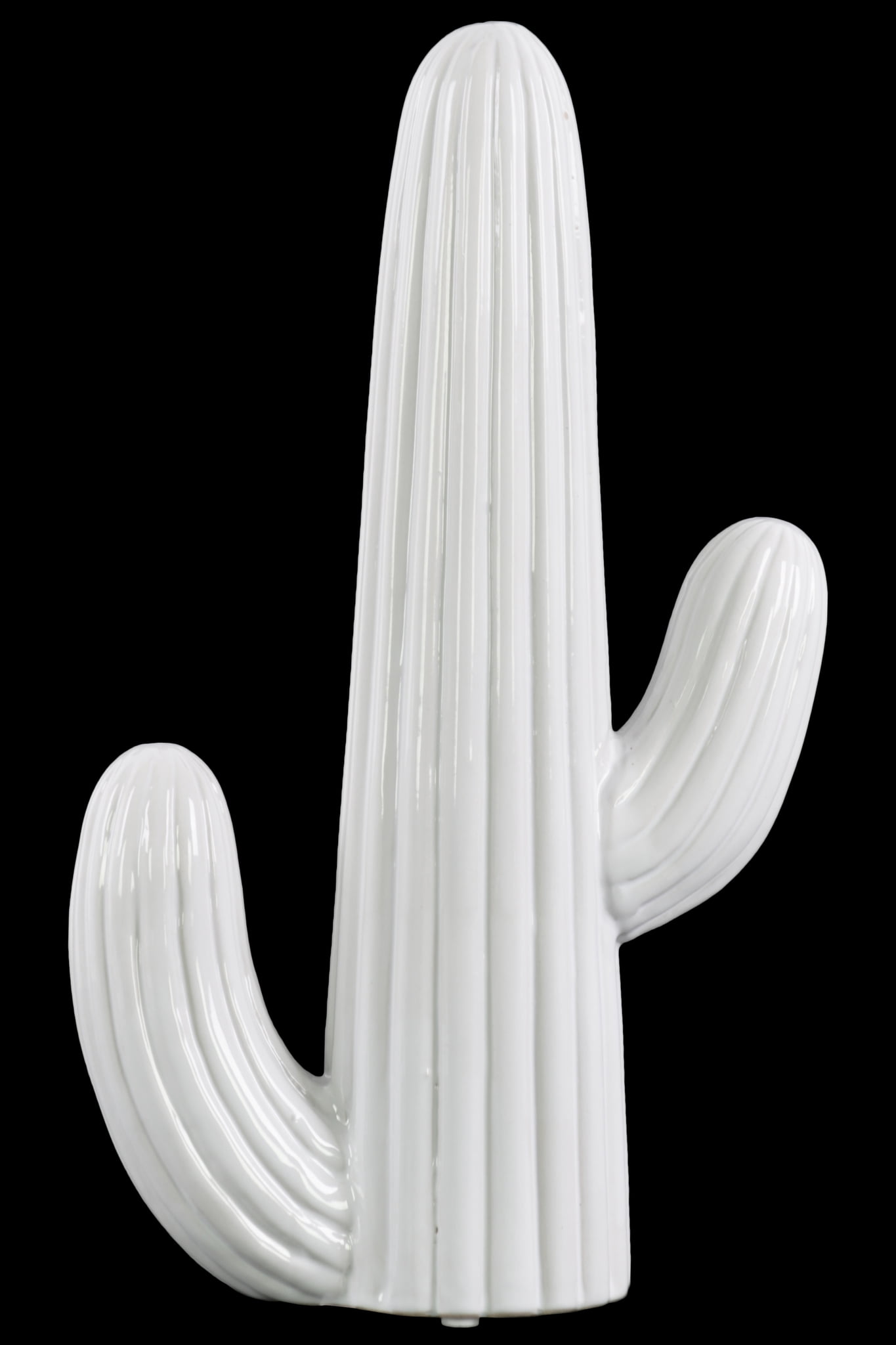 Urban Trends Collection: Ceramic Cactus Figurine Coated Finish White ...