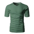 thumbnail image 3 of H2H Mens Basic Fashion V-neck T-shirst TEALGREEN US XL/ASIA 2XL (CMTTS0197), 3 of 6