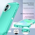thumbnail image 3 of I-HONVA Compatible with iPhone 16 Case,3-Layer Military Grade Drop Protection Anti-Slip Bumper Rugged Shockproof Dustproof Protection 6.1 inch Phone Case,Teal Wihte, 3 of 8