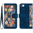 thumbnail image 1 of Compatible with iPhone SE 2022 Vintage Flower Wallet Case Magnetic Closure Cover with Card Slots, 1 of 5
