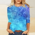 thumbnail image 2 of ZVAVZ Hauts de Sortie pour Femmes, Blouses Tunique Décontractées Tendance Manches 3/4 Col Rond Pulls d'Été 2025 en Solde Multicolore G, 2 of 5