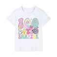 thumbnail image 2 of Fiudx Camiseta para Niños, Mezcla de Poliéster Suave, Cuello Redondo, Manga Corta, Cómoda, Informal, para Uso Diario, para Niños y Niñas, Diseño "100 Días de Clases", para Usar En Las Cuatro Estacion, 2 of 6