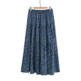 thumbnail image 5 of Levmjia Womens Midi Skirt Bohemian Printed Elastic Waist Pleated Flowy Skirt Soft Breathable Casual Bottoms For Beach Daily Dating Vacation Spring Summer Wear, 5 of 5