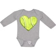 thumbnail image 3 of Inktastic Tennis Ball in Heart Boys or Girls Long Sleeve Baby Bodysuit, 3 of 5