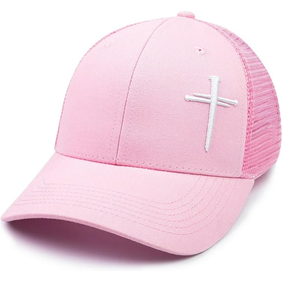 Women's Christian Trucker Hat, Cross Embroidery Faith Hat, Christian Gifts for Women, Adjustable Cotton Cap for Church
