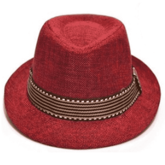 TELOLY Top Hat Spring Baby Hats for Boys and Girls Womens Hats Baby Fashion Versatile Jazz Hat Breathable Fedora Hats for Men,Red
