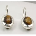 thumbnail image 2 of SilverStarJewel 925 Silver Tiger's Eye Earrings 0.9" Gems Jewelry, 2 of 3