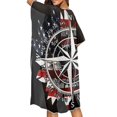thumbnail image 4 of HELLHERO Polyester Long Kimono Swimsuit Cover Up for Party Breathable Lightweight Compass Rose, 4 of 6
