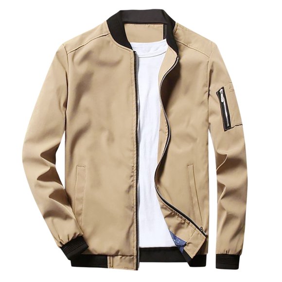 QHFBli Men's Field Jacket Men's Casual Zip Up Jacket Loose Fit Lightweight Outerwear For Daily Wear Autumn Winter Comfortable Stylish Workwear