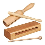 JWQFBC Wood Block Rhythm Block for Kids Teaching Tool Wooden Single Sound Tube Handheld