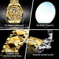 thumbnail image 3 of OUPINKE Gold Watches for Mens Automatic Mechanical Skeleton Watch Self Winding Luxury Dress Fashion Tungsten Steel Mens Watch Waterproof Reloj Dorado Para Hombre, Gift for Men, 3 of 12