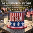 thumbnail image 6 of Patriotic Top Hat, with American Flag, Red White Blue, Classic Festive Look, Fit For Holiday Celebration, Costume Event, Themed Party Independence Day 250th Anniversary, 6 of 7