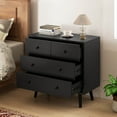 thumbnail image 3 of Costway 4 Drawer Dresser for Bedroom Wide Chest of Drawers with Metal Guide Rails Black, 3 of 10