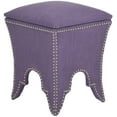thumbnail image 2 of Safavieh Deidra Square Upholstered Storage Ottoman, Lavender, 2 of 6