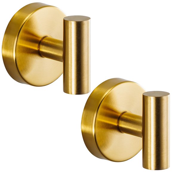 Ganchos con ventosa Fenas para ducha, baño, toallas, batas, dorados