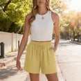 thumbnail image 5 of Women'S Linen Shorts，Drawstring Shorts Women Beach Shorts Lounge Shorts Wide Leg Shorts Womens Summer Shorts Walking Shorts Elastic Waist Shorts Women Athletic Shorts Workout Shorts, 5 of 9
