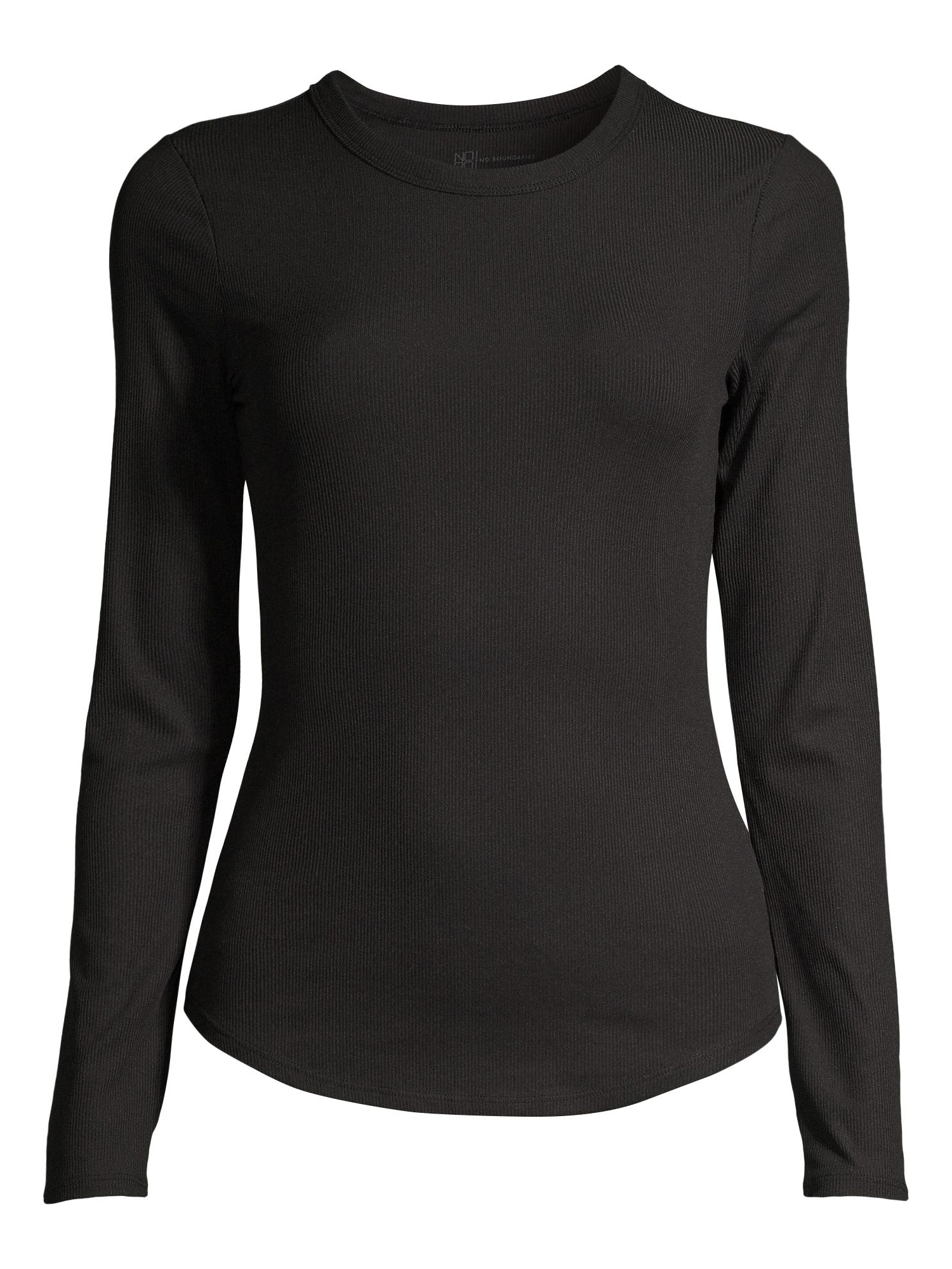 No Boundaries Girl's Ribbed Long Sleeve Crew Neck T-Shirts, 3 Pack